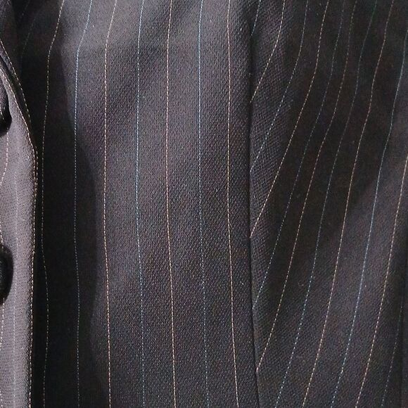 Ann Taylor LOFT Petites black pinstripe blazer business casual Sz 2P NWOT - Picture 4 of 8